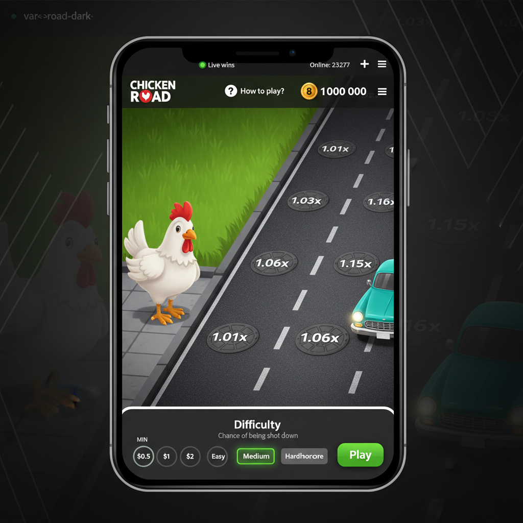 Chicken Road 2 - écran de jeu principal sur smartphone